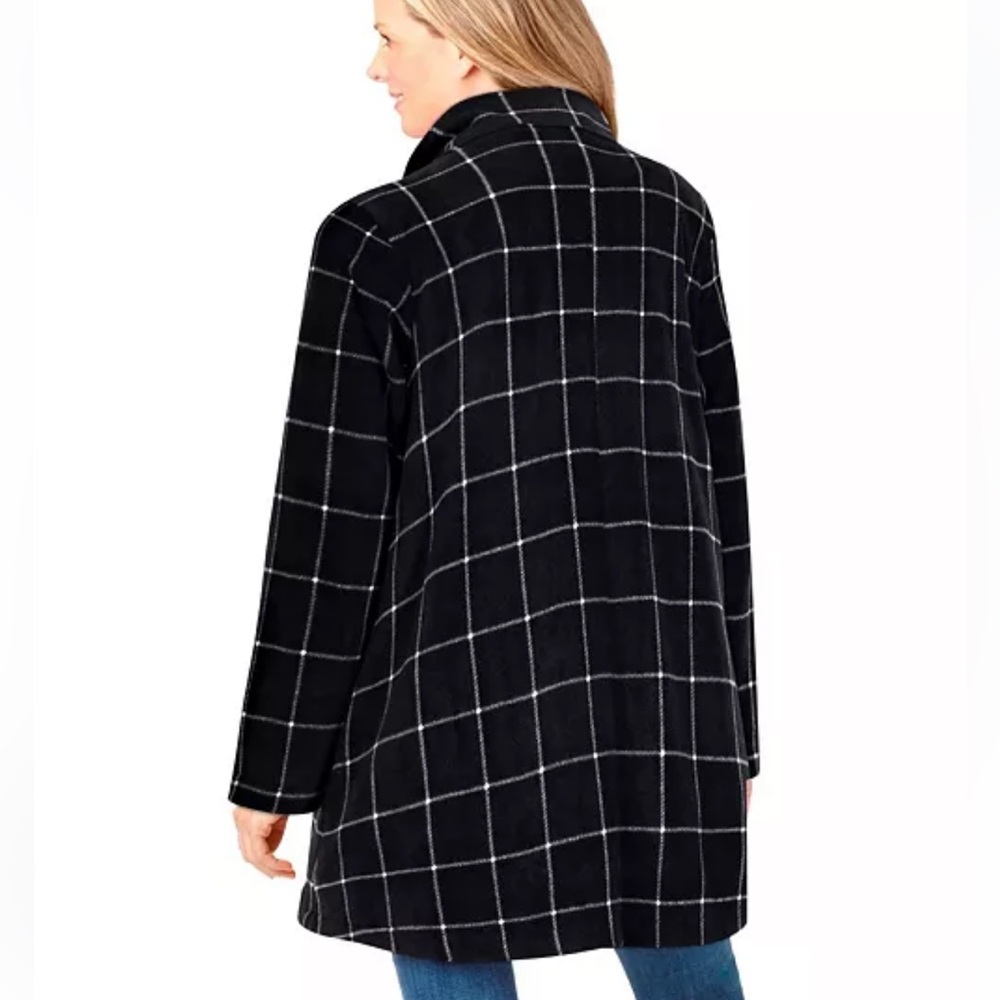 Woman Within Fleece Funnel Neck Swing Coat - Picture 2 of 15